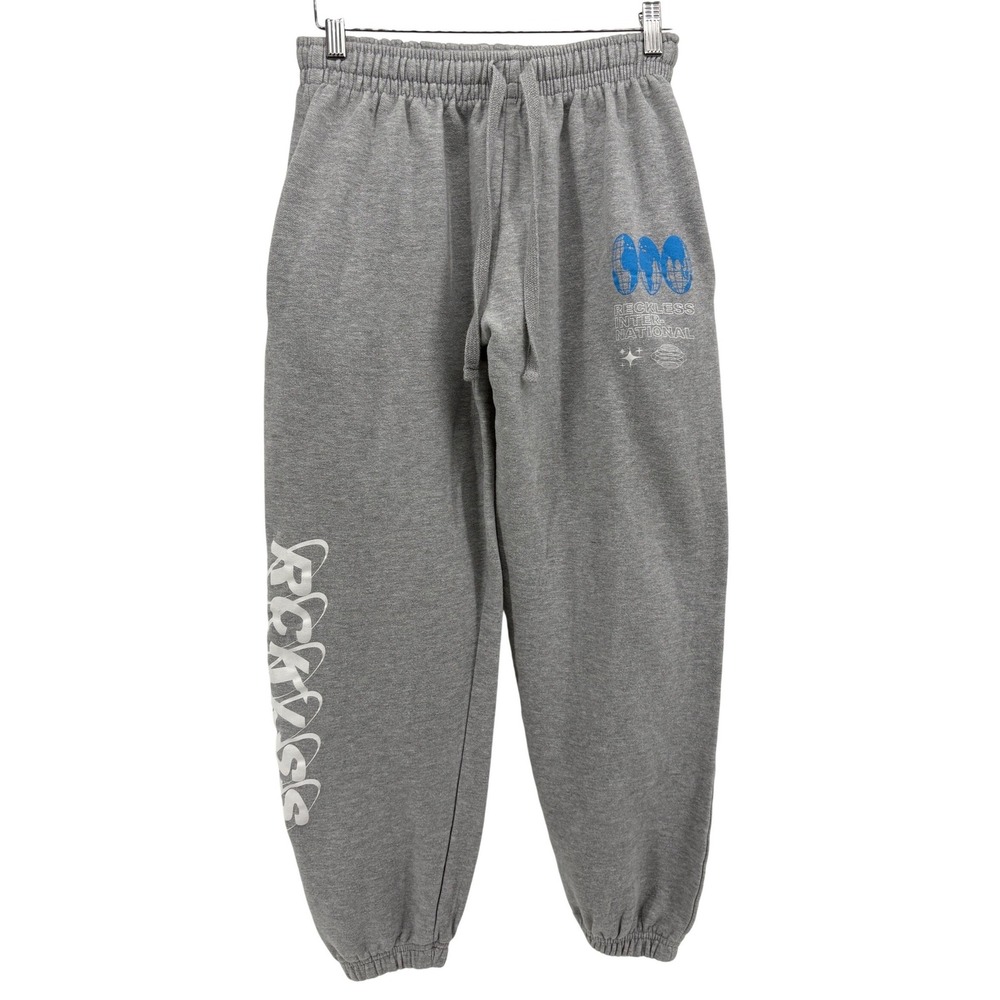 Young & Reckless Sweatpants Mens M Gray International Graphic Joggers Streetwear
